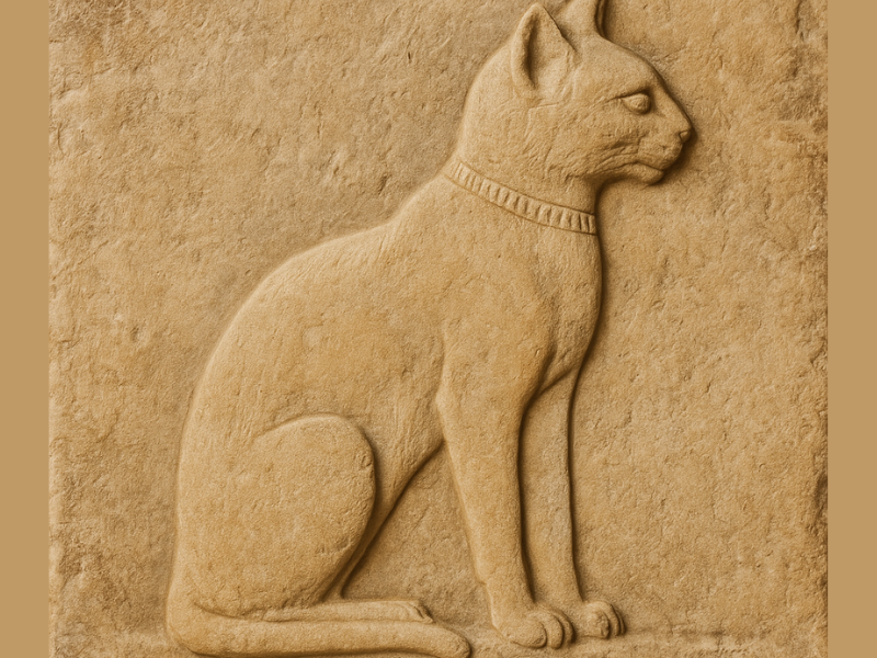 esfigie de gato representando el origen del gato doméstico